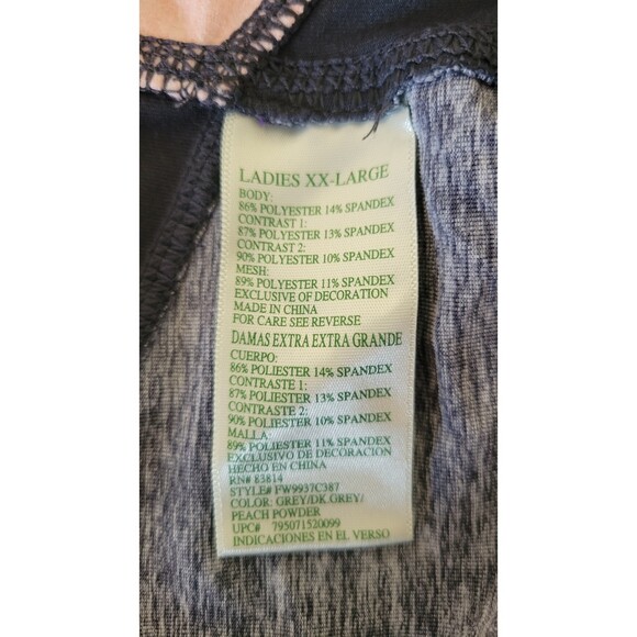 Women's Plus Size Tangerine Black, Gray, Pink Mesh Leggings - Picture 4 of 4